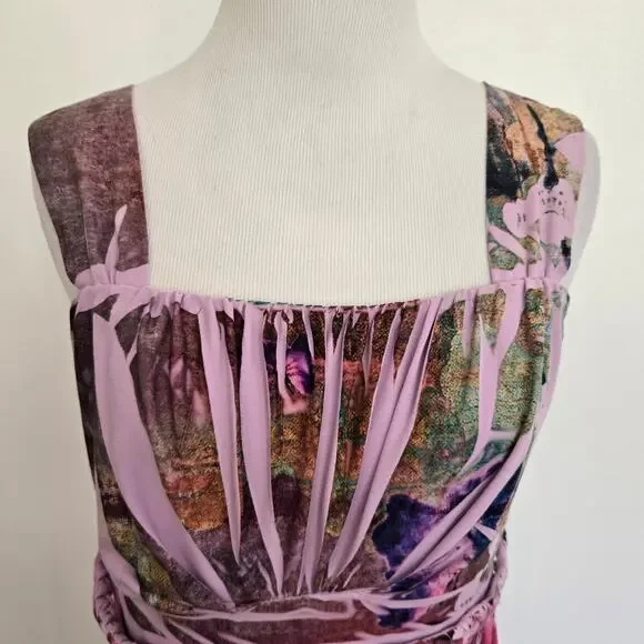Vintage Y2K Fairy Regency Maxi Dress Purple Floral Forest Romantic Women Small - Picture 4 of 13